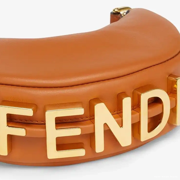 Cheap Leather Calf Fendi In Hobo Nano Bag Fendigraphy Brown 0502